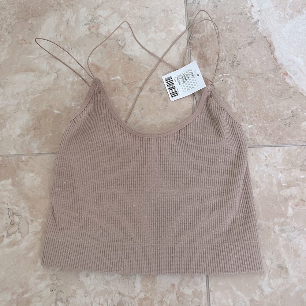sparkly urban outfitters nude tank